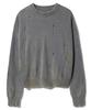 ULKIN Traditionally Dyeing Persimmon, Ink Damaged Round Neck Knit_Gray