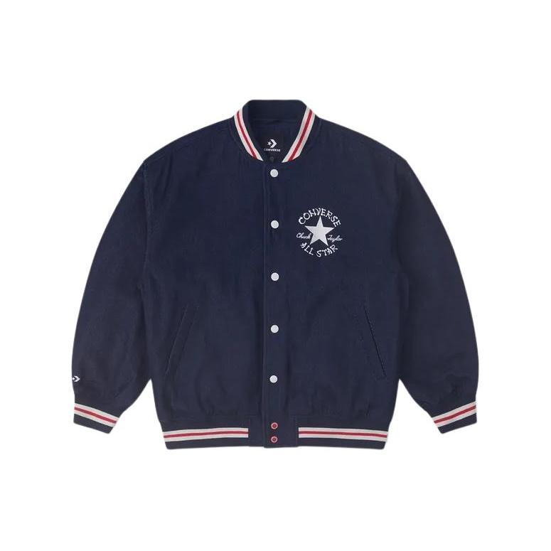 New Converse Baseball Jacket Men's Navy Blue 10026807-A02
