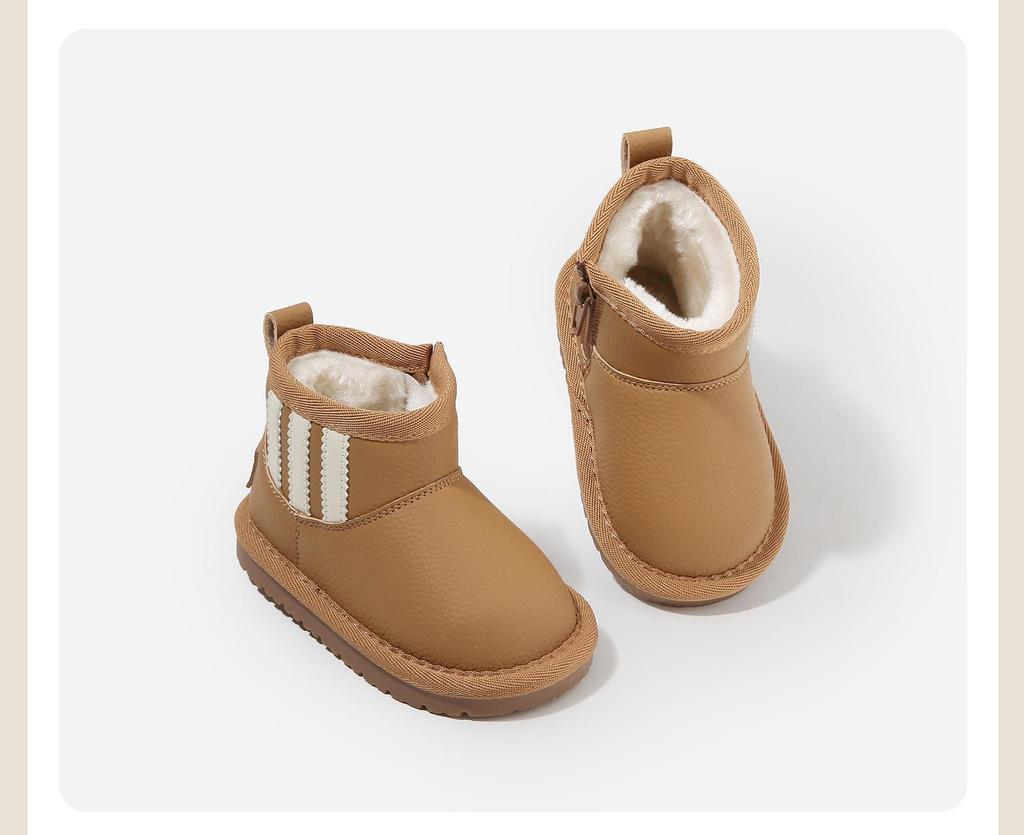 2025 Winter Kids' Warm Shoes - Korean Style Non-Slip Snow Boots with Thick Soft Cotton Soles for Boys and Girls