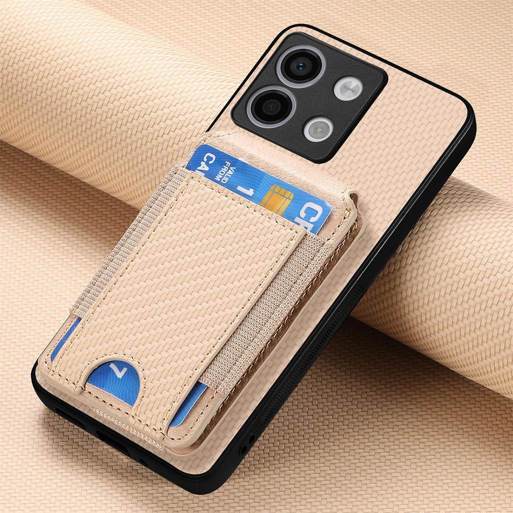 Vertical Cards Solt Wallet Carbon Fibre Case For Xiaomi Redmi Note 13 Pro 12 11 13T POCO X6 X5 Magnetic Stand Bag Pocket Cover
