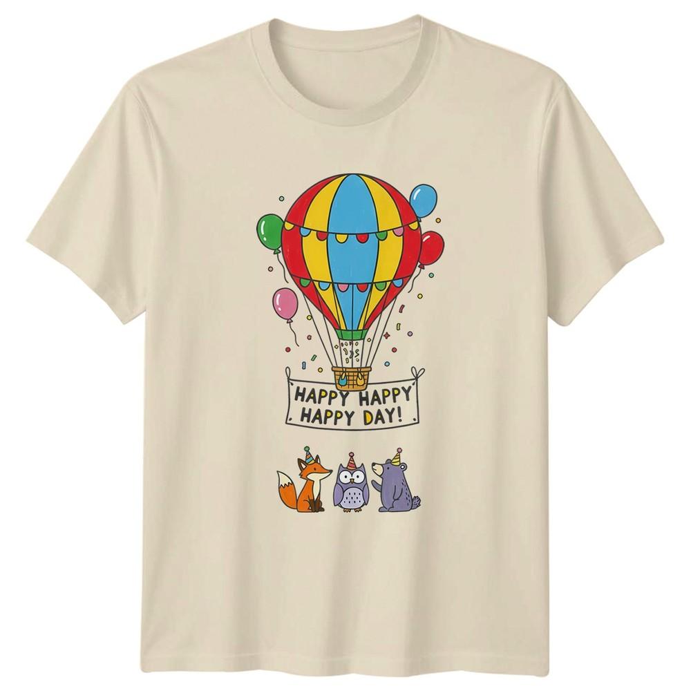 Happy Happy Happy Day TShirt Balloon Animals Celebration Novelty Birthday Gift