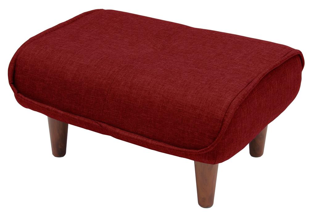 Celtan Ottoman Stool with Waraku No Pocket Tusque High Japanese-made Footrest, Kiwami, Single-Seater, Coil, Red, Resilience, A281p-586RED