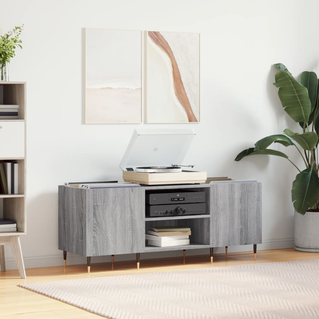 Record Cabinet Gray Sonoma 121 x 38 x 48 cm Particleboard