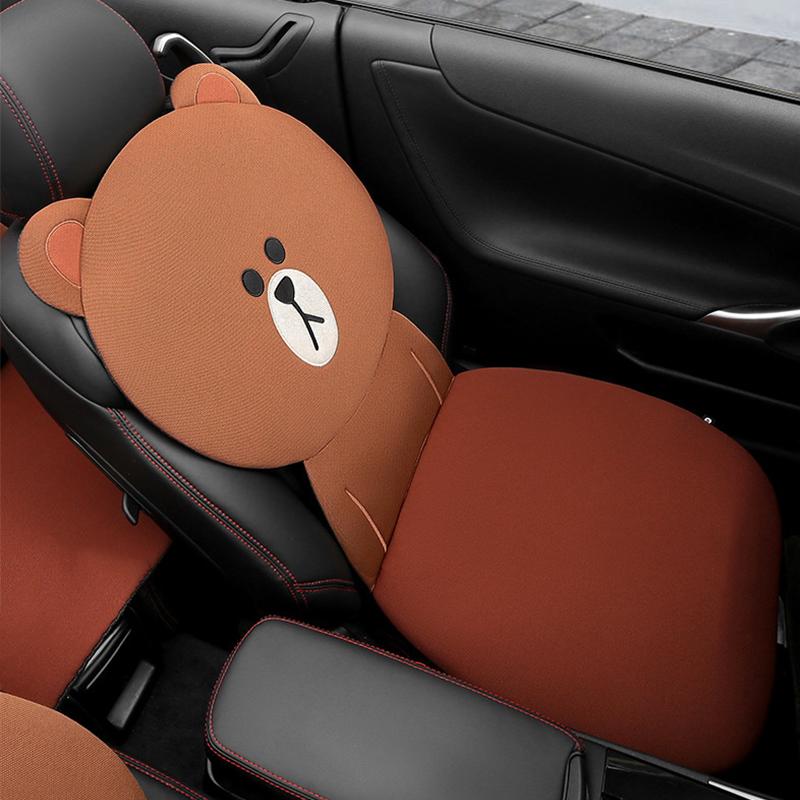 Car Cushion Breathable and Refreshing Cartoon Comfortable Car Seat Cushion for Car Brown Bear