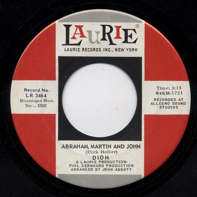7inch Record DION - Abraham, Martin And John / Daddy Ro LR3464 Laurie Records 1968 US Rock Used