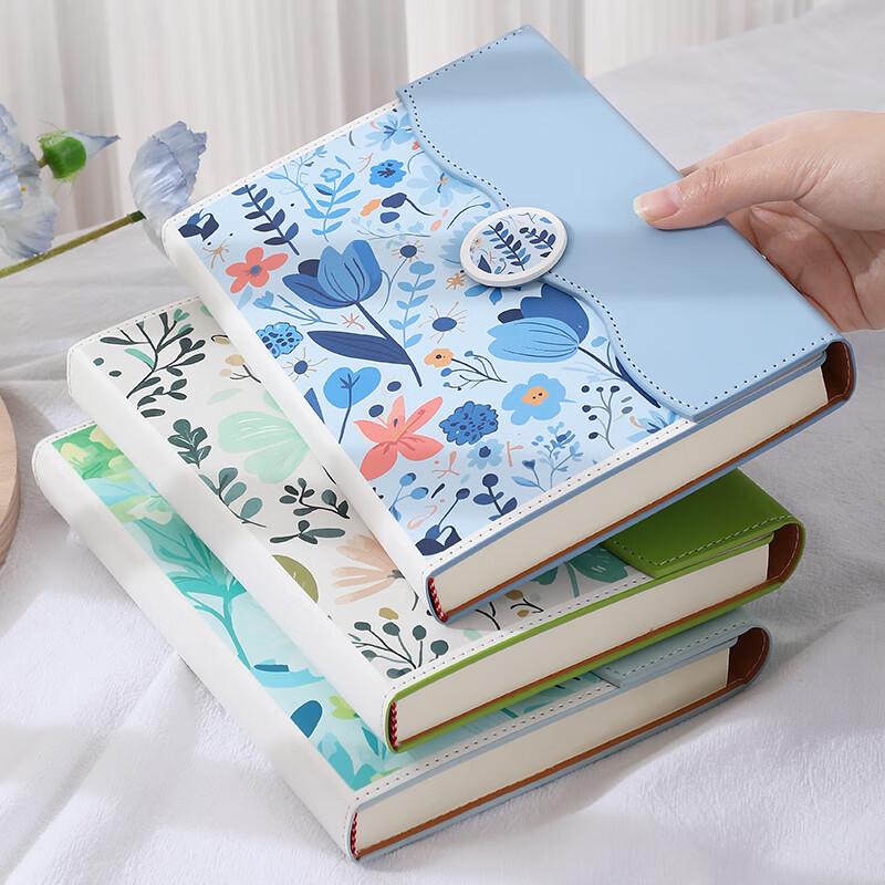 Zuolanze A5 Magnetic Tri-Fold Floral Leather Notebook