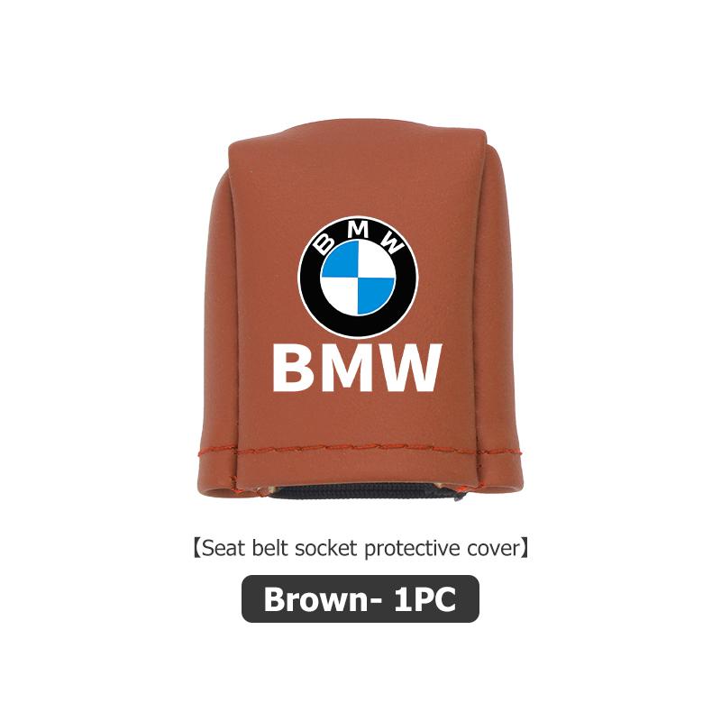 Leather Car Seat Belt Socket Cover Anti-collision Protection Cover Interior Accessories For BMW E46 E90 E60 F10 E39 F30 E36 E87 DA9