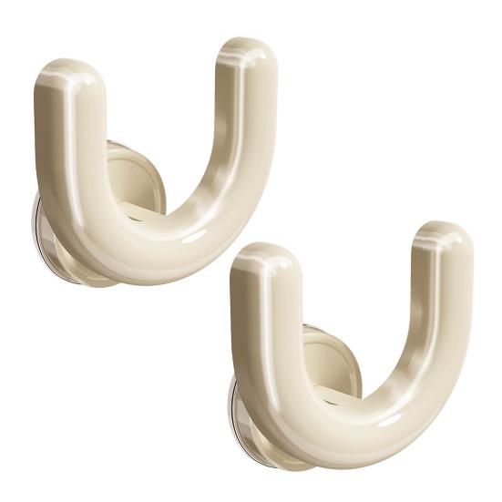 

2PCS Shoe Rack U Shape Suction Cup Hook Non-Slip Stable Support No Drilling Slipper Rack for Towels Bathroom 2pcs білий