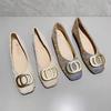 French retro square head soft-soled Doudou shoes women's 2025 new comfortable and versatile metal buckle flat-soled single shoes women's ladyshoes