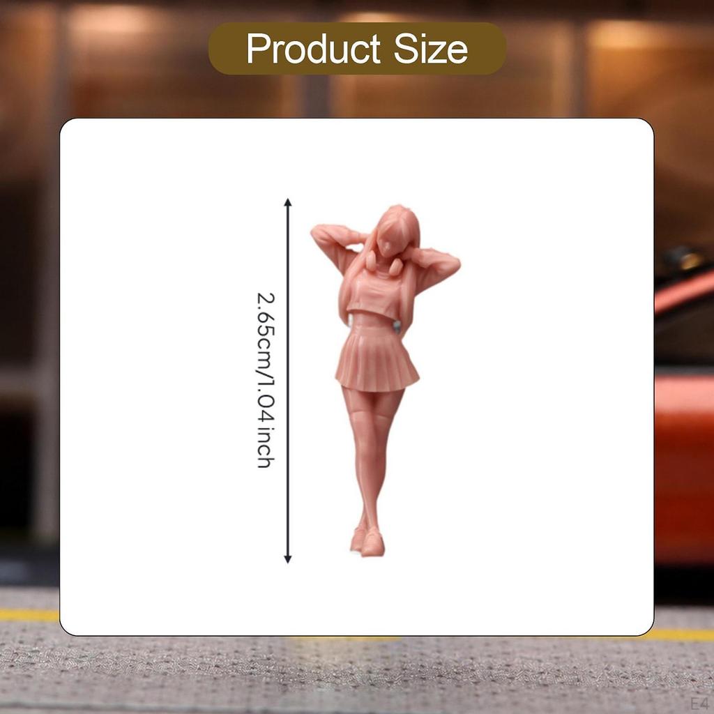 Miniature Girl :64 Scale Mini Model Layout Decoration Prop Character Gift Collections Dioramas