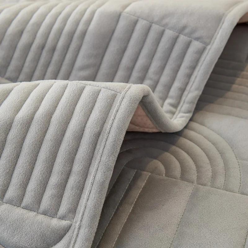 Thicken Velvet Sofa Covers for Living Room Non-Slip Couch Cover Chaise Lounge Sofa Mat Covers Universal L Shaped Sofa Towel Home