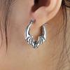 Bat Hoop Earrings. Bat Earrings, Silver Color Tone Earrings, Vintage Bat Jewelry