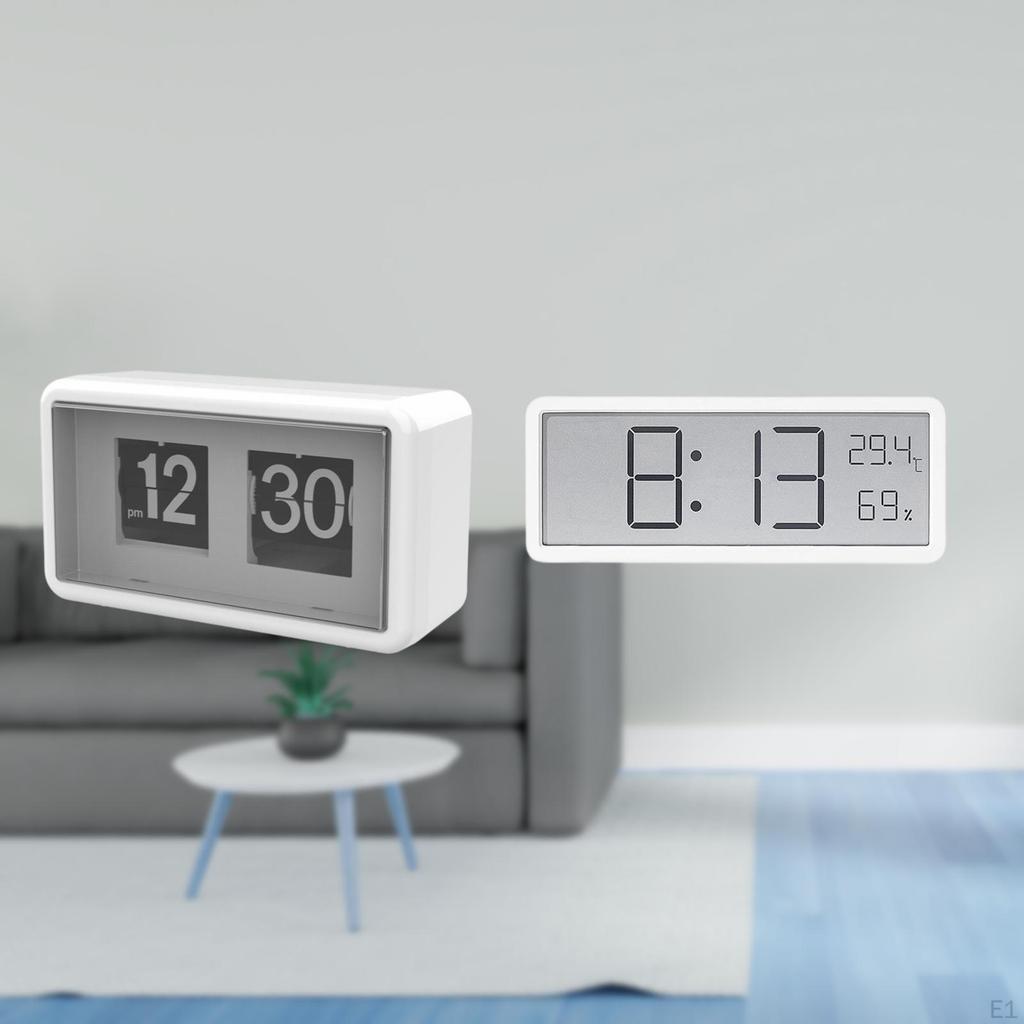 Auto Flip Clock Digital Wall Desk Multipurpose Silent Shelf Page Table