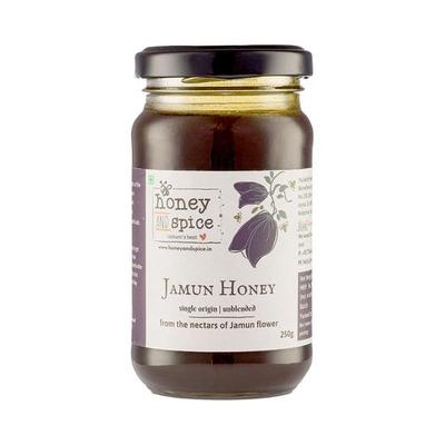 Med a Koření Čistý Syrový Jamun Med (250 g) | 100% Syrové a Čisté | Přírodní a Originální | Nezpracované | Bez Přidaného Cukru | Certifikováno FDA