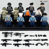 Black City Doll 1611 Police Figurine Children Assembled Building Block Toy Weapon Accessories