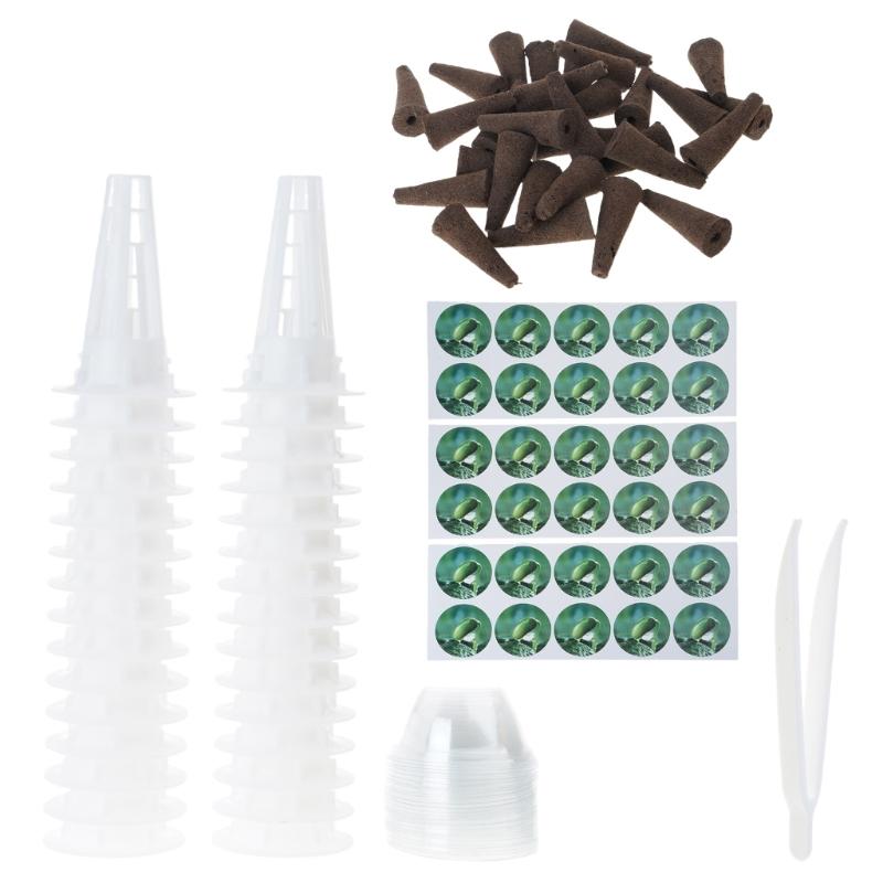 

166pcs Hydroponics Pods Kits Plant Pods Kits Labels Grow Basket Growth Sponges G
