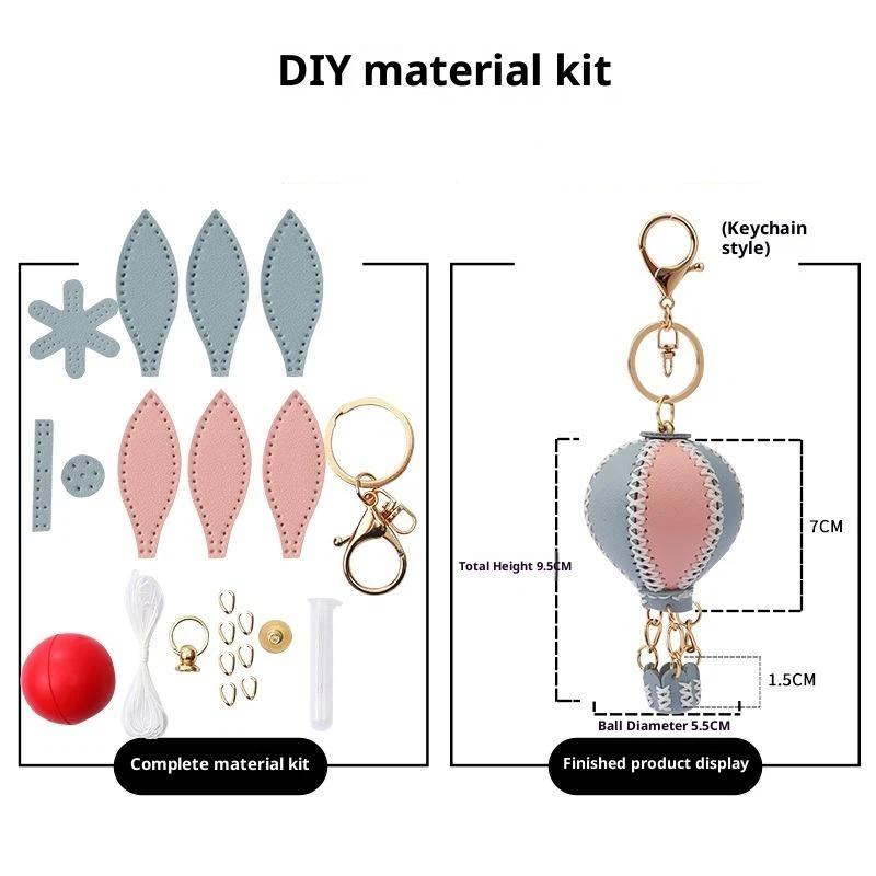 Phone Straps  Air Balloon Diy Keychain Leather Versatile Car Key Ring Handmade Ins Keychain Lanyard Bag Charms