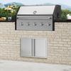BBQ Access Door, 710x482 Mm Double Outdoor Kitchen Door, Stainless Steel Flush Mount Door, Wall Vertical Door with Recessed Handles , for BBQ Island,
