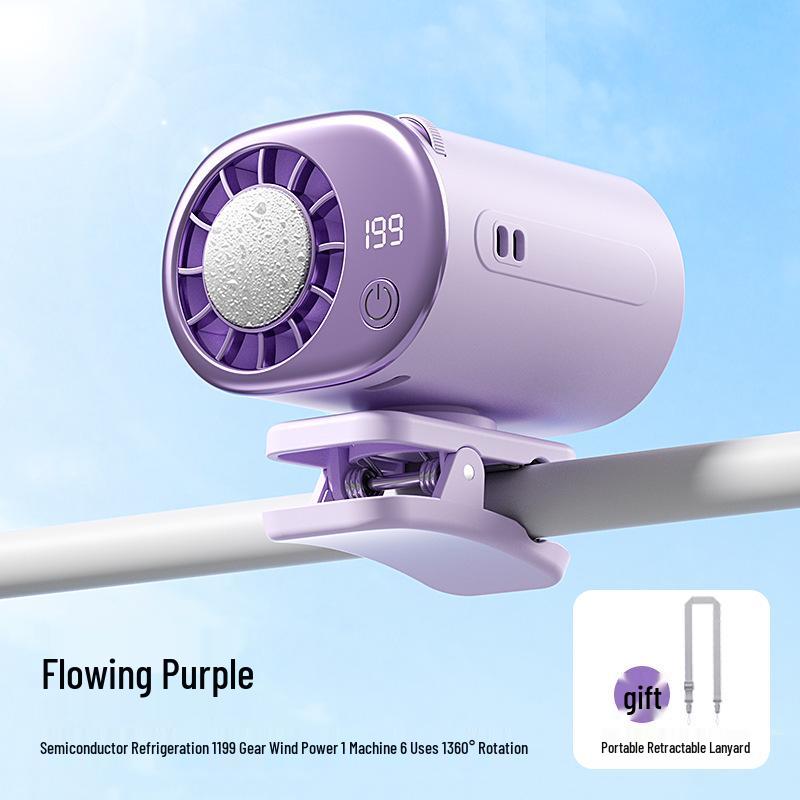 

Portable Clip-on Mini Fan: Outdoor, Desktop, Hanging Waist, with Semiconductor Cooling & Digital Display 63.5x77.6x67.4 mm