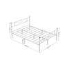VASAGLE RMB063W01 Double Bed Frame Metal Bed Frame Fits 140 x 190 cm Mattress, Guest Bed, Adults, Children, Easy Assembly, Small Spaces, White