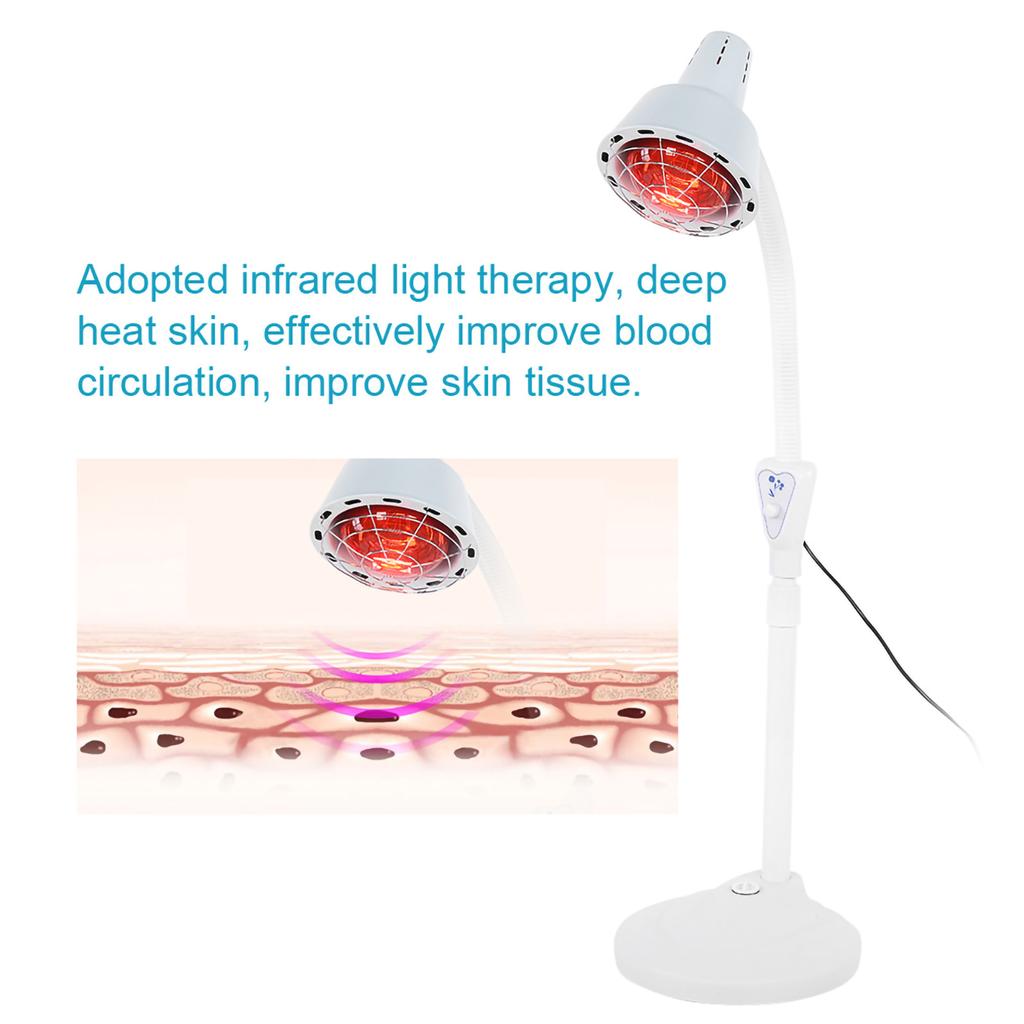275W Infrared Heating Therapy Lamp Pain Relief Floor Stand Adjustable Skin Care Lamp