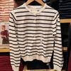 Japanese-Style Women's Spring Modal Cotton Striped Cardigan, Long Sleeve, Round Neck, Machine Washable