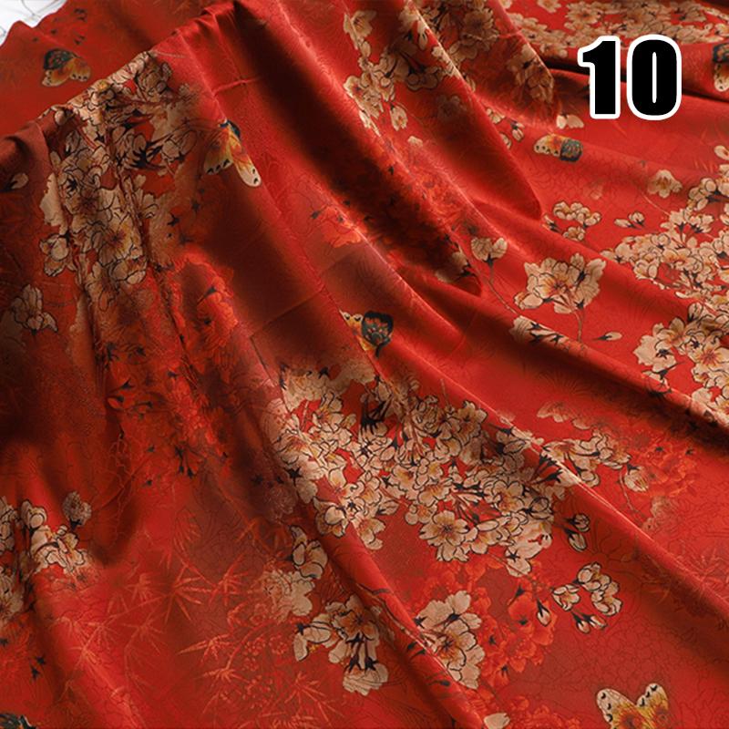 50x150cm High-end Silk-like Fabric Skin-friendly Soft Chinese Style Printed Cheongsam Summer Clothing Hanfu Dress Sewing Fabric