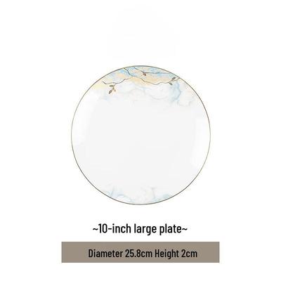 Wuhe Jingdezhen Ceramic 10-Inch Glazed Floral Dinner Plate