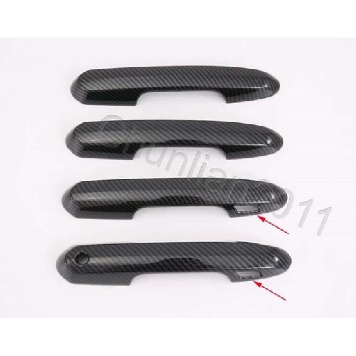 Black Door Handle Cover Trim for - Toyota RAV4 Garnish ABS with Keyhole
