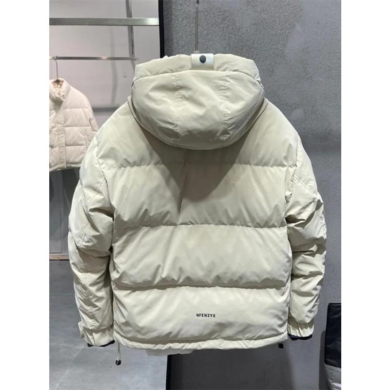 Winter Hooded Down Jacket Men Loose Casual White Duck Down Overalls Thickened Down Jacket Outdoor Ski Warm Puffer Parkas Coat