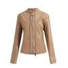 Cross-border European size women's leather jacket women's slim jacket jacket women's locomotive clothing large size stand-up collar leather jacket 