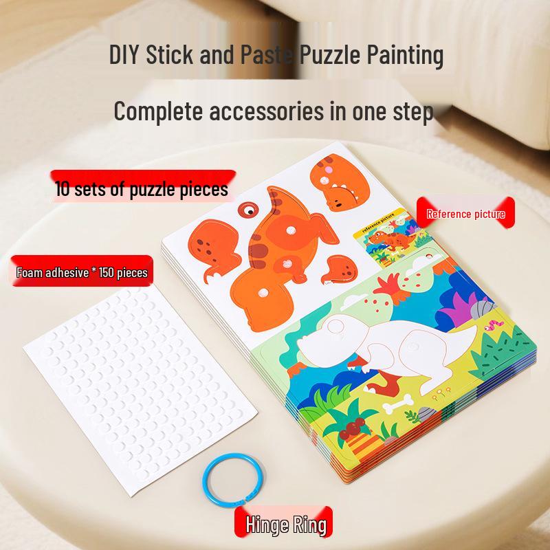 Children's DIY 3D Sticker Art Puzzle Blocks for Ages 3-6: Educational Craft Toys