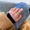 Minimalist Geometric Rope Knot Adjustable Ring for Women - Trendy Cold Style Index Finger Accessory