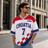 Croatia National Flag #7 Soccer Jersey Quick Dry Mesh Print Football T Shirt Casual Sports Fan Short Sleeve Top For Kids Adults