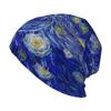 Van Gogh's Starry Sky Printed Knitted Hat Casual Hanging Woolen Hat Chemotherapy Patient Headscarf Unisex Knitted Hat