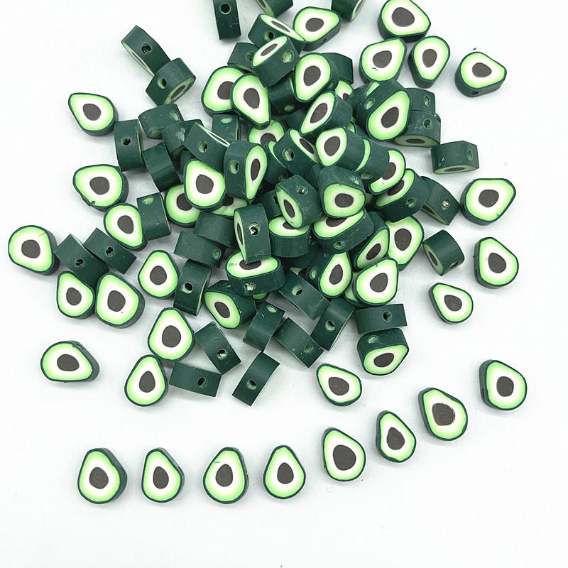 30pcs 10mm Heart Shape Fruit Beads Polymer Clay Beads Spacer Loose Beads for Jewelry Making DIY Bracelet Earring