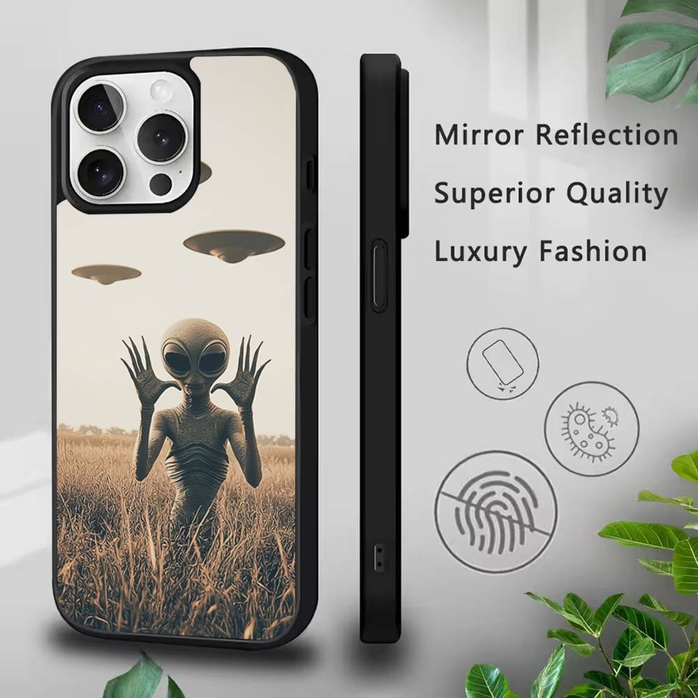 Funny Space UFO Alien Thing Phone Case For IPhone 17,16,15,Pro,Max,Air,14,Plus,13,12,11 Magesafe Wireless Charge Cover
