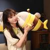 28-60cm Humorous Shark Bee Plush Toy Stuffed Gentle Shark Bee Doll Throw Pillow Cushion Playthings Birth Date Xmas Present