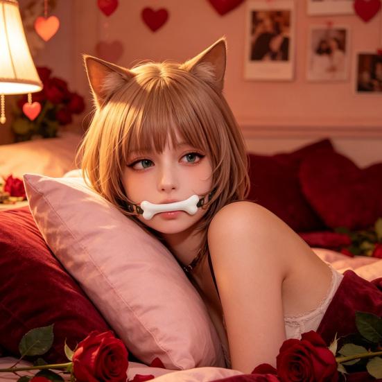 Adjustable Silicone Gag Bondage Mouth Gag, Dog Bone Breathable Ball with Strap Face Shape for Couples, Adult BDSM Role Play Toy And Couple Games