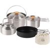 Camp Cooker Setcookeroutdoor Setmountaineering Potcooking Utensilsstainless Steelcompactlightweightdisaster Preparednesscampingwith Storage Bag4-piece