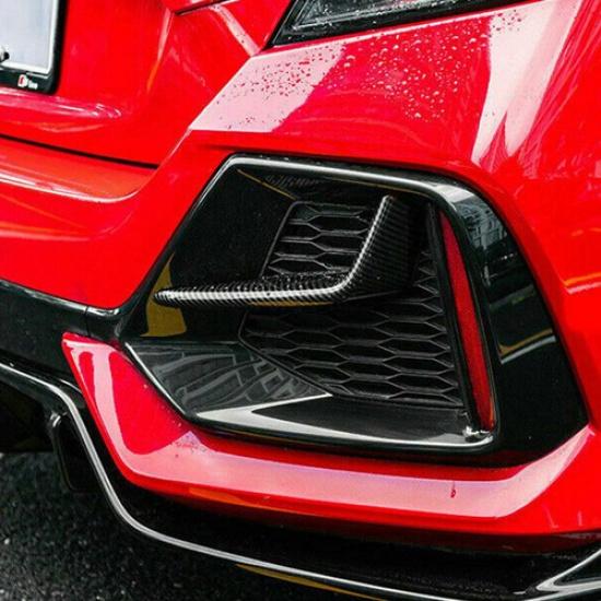 For Honda Civic Hatchback 2016-2021 Carbon Fiber Rear Fog Light Strip Cover Trim