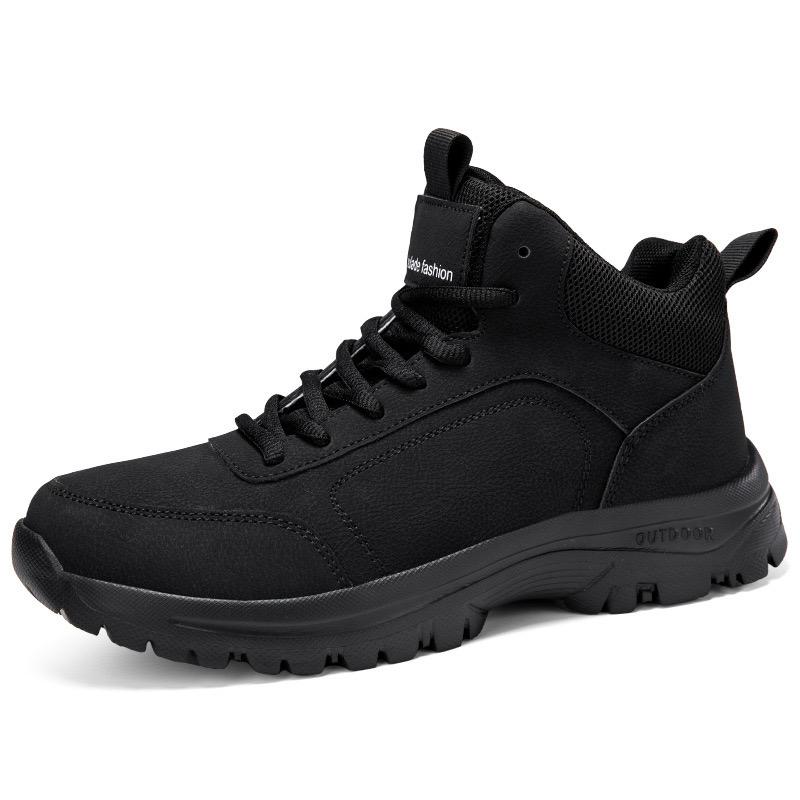 Men Snow Boots Winter Plush Warm Cotton Boots Waterproof Leather Boots for Men Outdoor Non Slip Trekking Boot Casual Ankle Botas