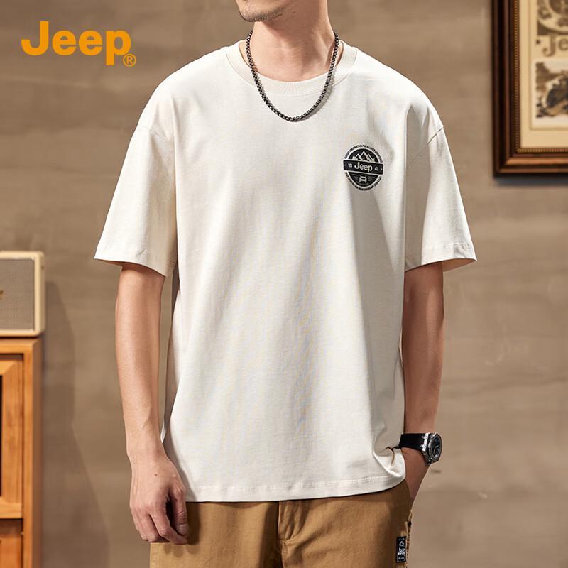 Jeep Men's Summer Pure Cotton Loose Fit T-Shirt