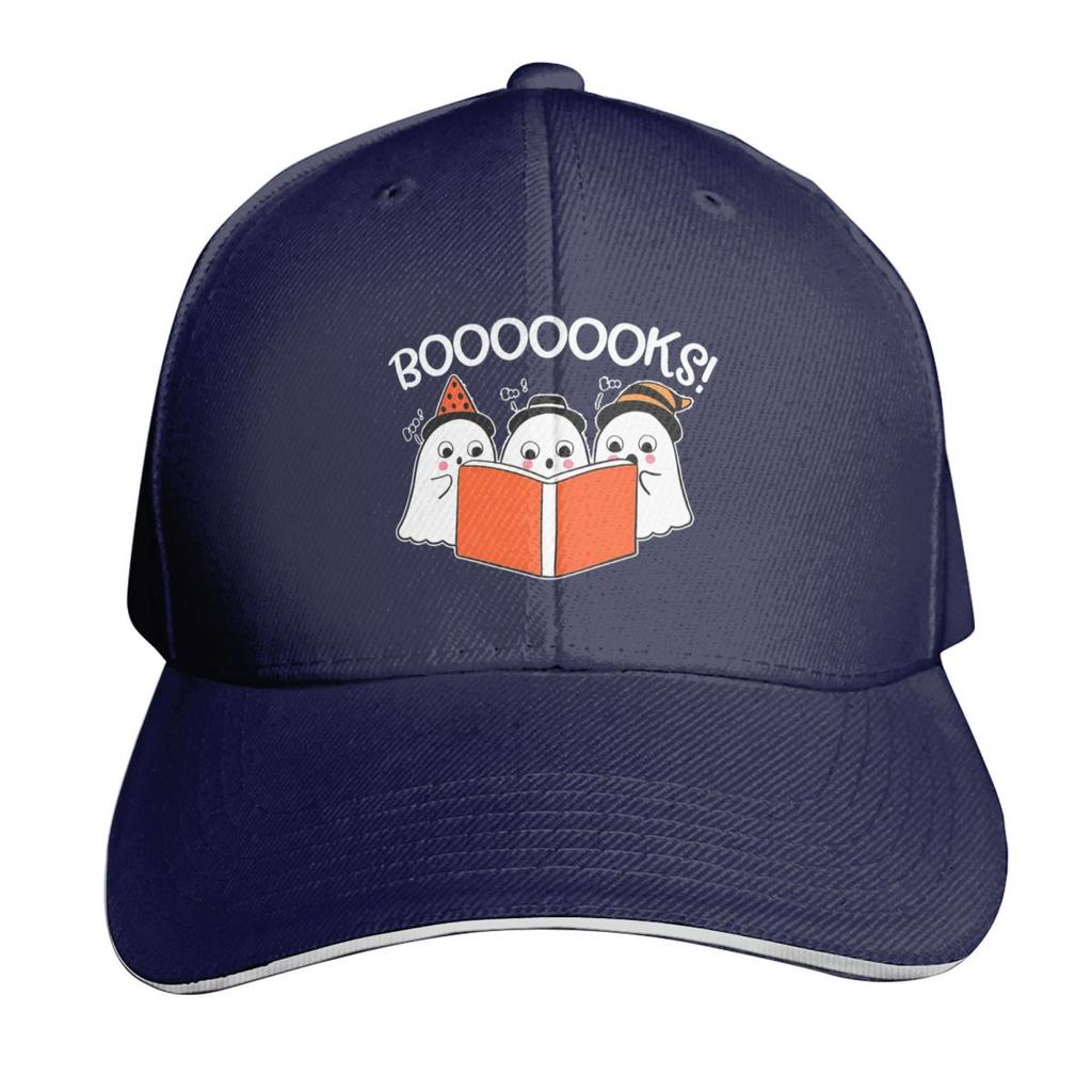 Booooks Halloween Ghost Reading Books Cap Fashion Casual Baseball Caps Adjustable Hat Hip Hop Summer Unisex Baseball Hats