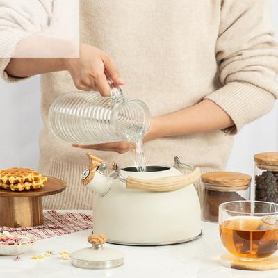 2.5L Tea Kettle Stainless Steel Built-in Whistle Leakproof Food Grade Matte Finish No Odor Efficient Heat Conduction Heat-Proof Handle Gas Induction