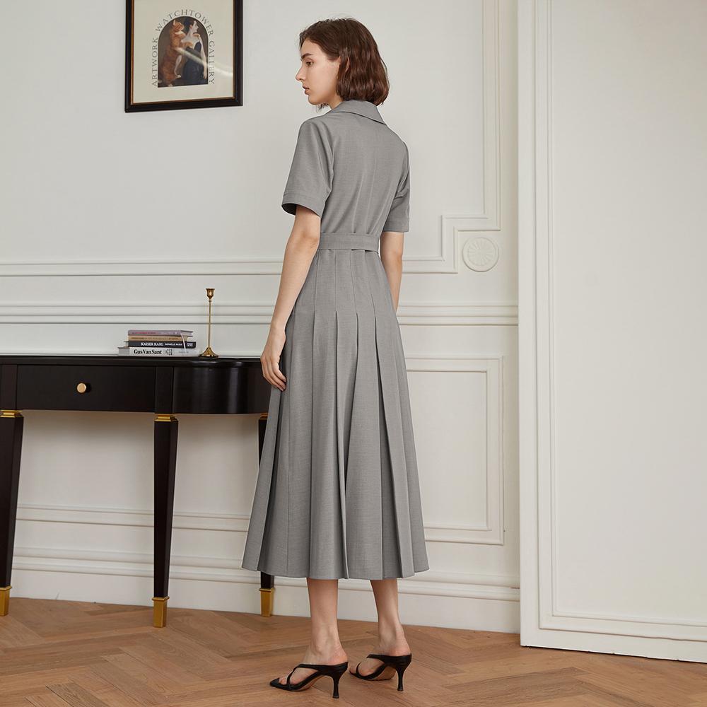 Waiwaiaiem Yy_Modern Simple Pocket Belt Dress