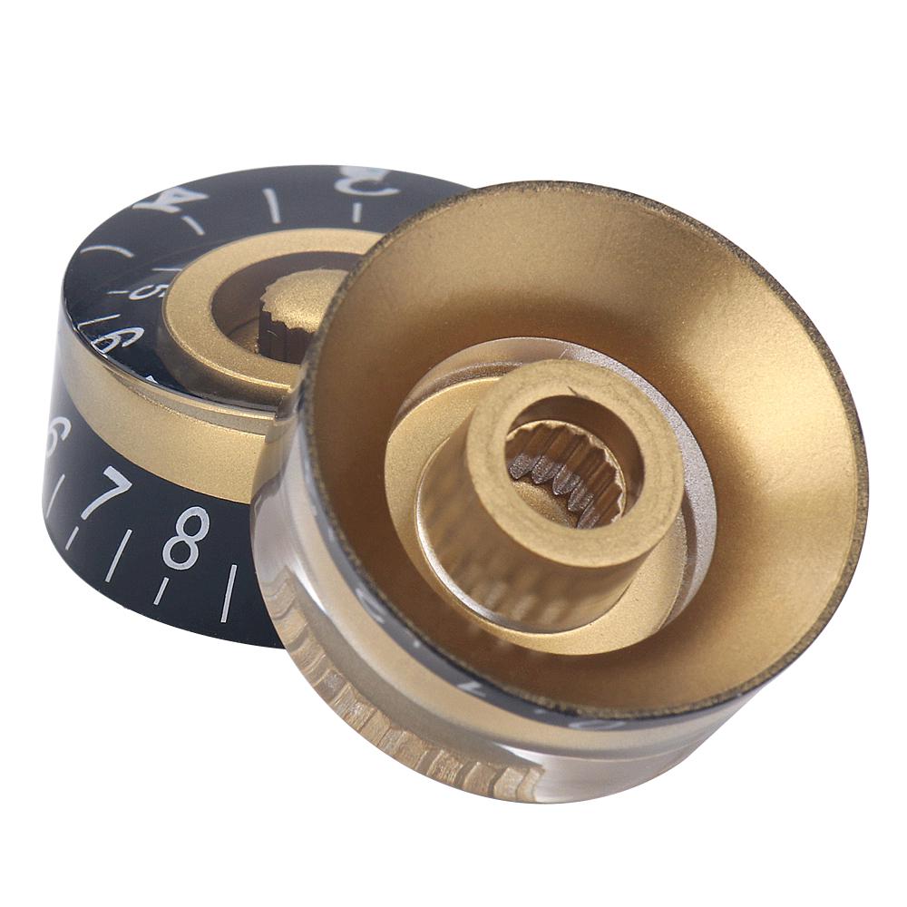 4Pcs Electric Guitar Knobs Black Gold Speed Volume Tone Speed Control Knobs For Lp St Style Guitar Bass Parts Replaceme