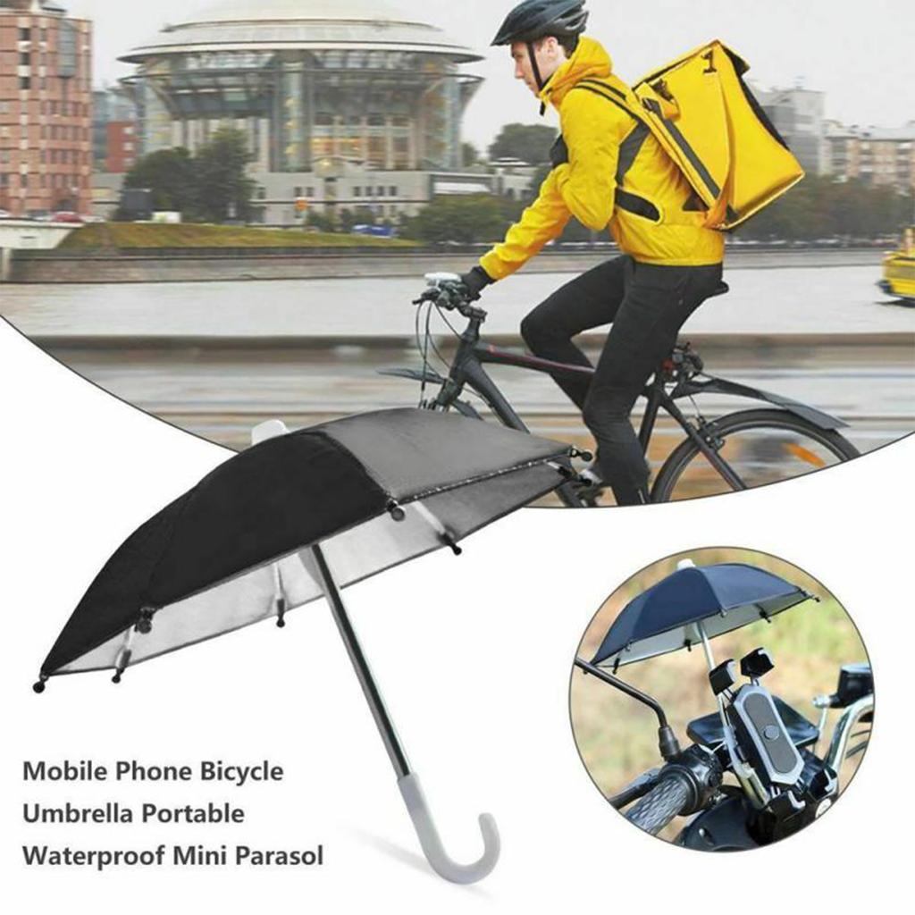 Motorcycle Phone Holder Sunshade Umbrella Compact Mini Phone Holder Umbrella with Ties