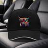 Highland Cow Baseball Cap Abstract Art Print Adjustable Curved Brim Hat for Unisex Adults