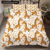 Federa per piumino a forma di giraffa cartone animato King Queen Animali Tropicali Set Biancheria da letto per Bambini Ragazzi Ragazze Adorabile Fauna Selvatica Poliestere Copripiumino